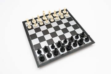 chess game top view starting position