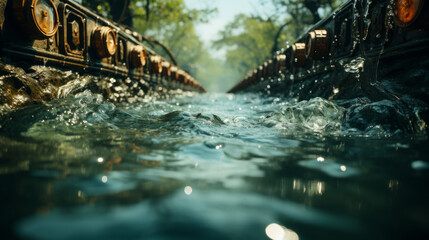 Nature's Rhythms: Exploring the Serene Waterscape of Cascading Rivers and Soothing Waterfalls, generative AI