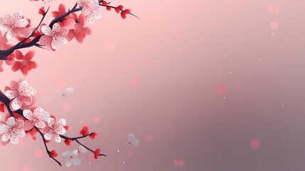 Fototapeta premium plum blossom loop background material , generative ai