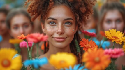 Woman With Dreadlocks Standing in Flower Field