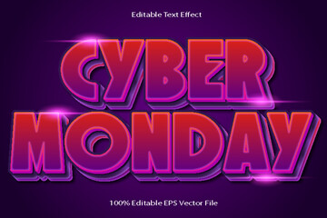 Cyber Monday Editable Text Effect Emboss Cartoon Gradient Style