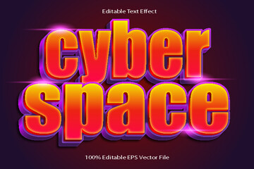 Cyber Space Editable Text Effect Emboss Cartoon Gradient Style