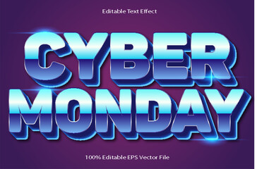 Cyber Monday Editable Text Effect Emboss Cartoon Gradient Style