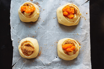 making butter buns with cinnamon and sugar in craft baking