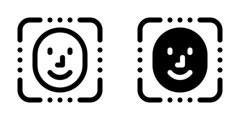 Editable facial recognition, scan vector icon. AI technology, artificial intelligence, computer. Part of a big icon set family. Perfect for web and app interfaces, presentations, infographics, etc