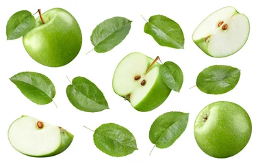 Foto op Plexiglas Green apple slice Clipping Path © Maks Narodenko