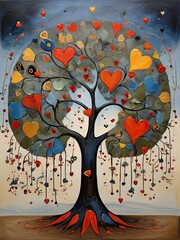 tree with hearts