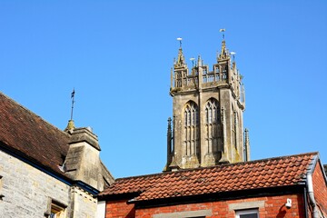 St John the Baptist church tower, Glastonbury. - 723633270