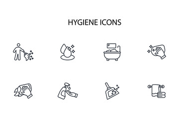 Hygiene icon set.vector.Editable stroke.linear style sign for use web design,logo.Symbol illustration.