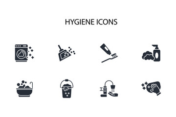 Hygiene icon set.vector.Editable stroke.linear style sign for use web design,logo.Symbol illustration.