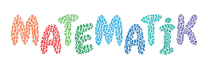 mathematic word with numbers. mathematics word with numbers. numbers and mathematic illustration