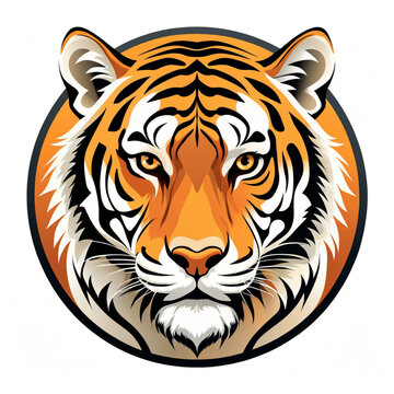 flat vector illustration of a tiger