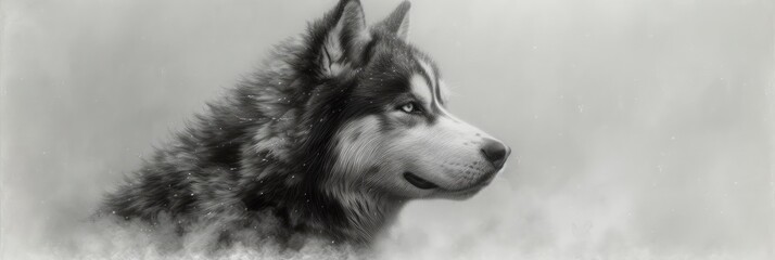 Portrait Amazement Siberian Husky Dog Opened, Desktop Wallpaper Backgrounds, Background HD For Designer