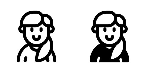 Editable adult woman with ponytail hairstyle avatar vector icon. User, profile, identity, persona. Part of a big icon set family. Perfect for web and app interfaces, presentations, infographics, etc