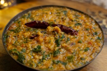 Methi Dal, Methi dal is a healthy and flavorful dish, an accompaniment for a rice. With fresh or frozen fenugreek leaves, lentils, turns out delicious.