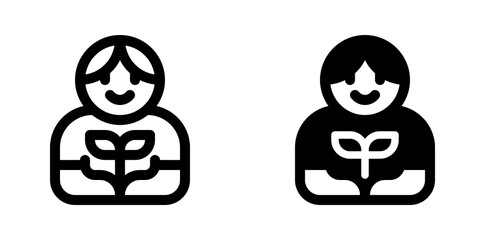 Editable person planting a tree, plant, gardening vector icon. Environment, ecology, eco-friendly. Part of a big icon set family. Perfect for web and app interfaces, presentations, infographics, etc