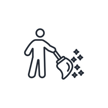 recommend clip art: Mop icon. vector.Editable stroke.linear style sign for use web design,logo.Symbol illustration.