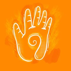 Energy hand print drawing