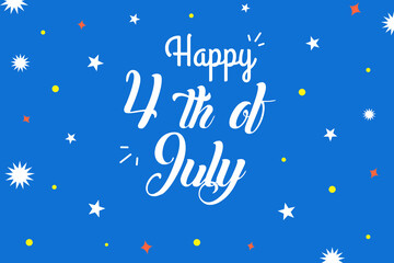 Fototapeta premium Happy Independence Day. American flags against a blue background. July 4