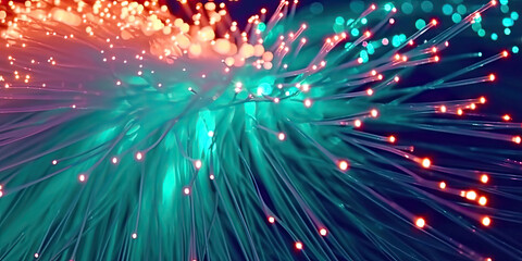 3D Rendering of abstract wire cable tunnel with digital binary data transmitting.green Glowing data cables transferring information. 
futuristic,Technology, machine learning, big data, virtualization