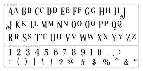 Alphabet Split Monogram, Split Letter Monogram, Alphabet Frame Font. Laser cut template. Initial monogram letters. - obrazy, fototapety, plakaty