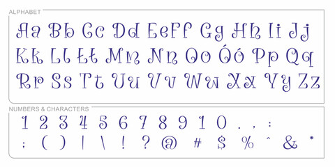 Alphabet Split Monogram, Split Letter Monogram, Alphabet Frame Font. Laser cut template. Initial monogram letters.