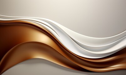 Elegant white overlap brown and gold shade background with line golden elements
