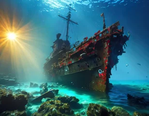 Foto op Canvas the wreck of the ship © nhDuy
