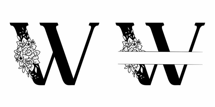 Alphabet Split Monogram, Split Letter Monogram, Alphabet Frame Font. Laser cut template. Initial monogram letters.