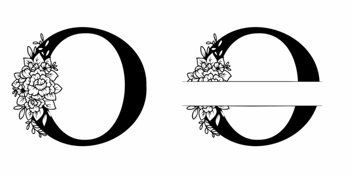 Alphabet Split Monogram, Split Letter Monogram, Alphabet Frame Font. Laser cut template. Initial monogram letters.