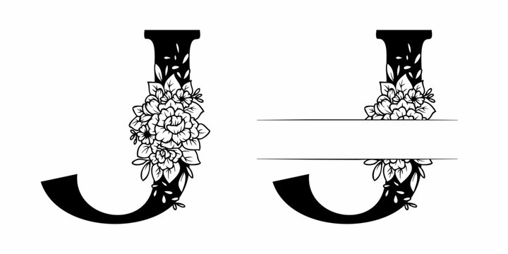 Alphabet Split Monogram, Split Letter Monogram, Alphabet Frame Font. Laser cut template. Initial monogram letters.
