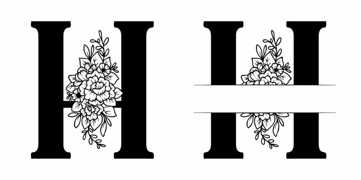 Alphabet Split Monogram, Split Letter Monogram, Alphabet Frame Font. Laser cut template. Initial monogram letters.
