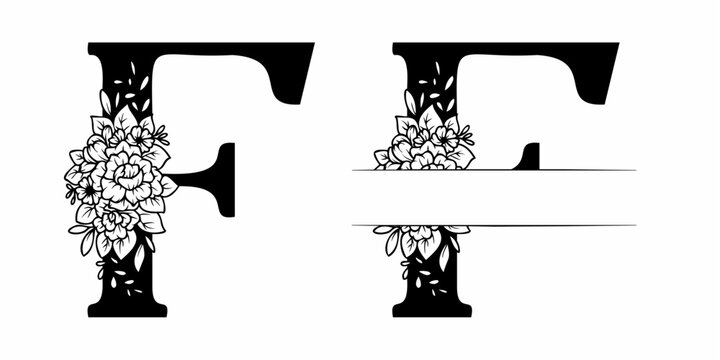 Alphabet Split Monogram, Split Letter Monogram, Alphabet Frame Font. Laser cut template. Initial monogram letters.
