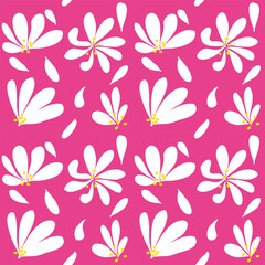 seamless pattern with pink flowers