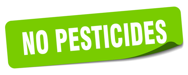 no pesticides sticker. no pesticides label
