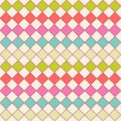Seamless geometric pattern, colored squares, multi-colored background, tablecloth, sweet fabric pattern.
