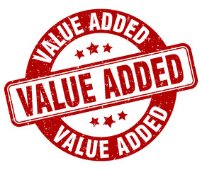 value added stamp. value added label. round grunge sign