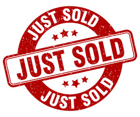 just sold stamp. just sold label. round grunge sign