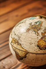 Globe Map Earth Global and Travel Education: World Geography International Sphere with Planet Continent Country Vintage