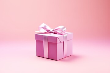 Obraz premium Pink Gift Box with a Bow