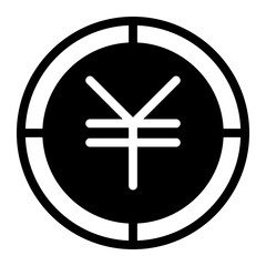 Obraz premium yuan coin icon solid style vector illustration graphic icon for web, UI and App mobile design isolated on white background