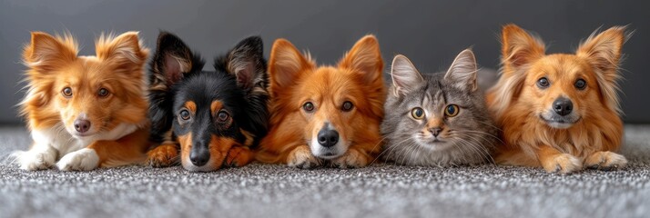 Group Dogs Cats Front White Backgroun, Desktop Wallpaper Backgrounds, Background HD For Designer