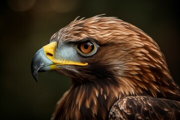 Obraz premium Portrait eagle capturing. Wildlife brown predator bird closeup photo. Generate ai