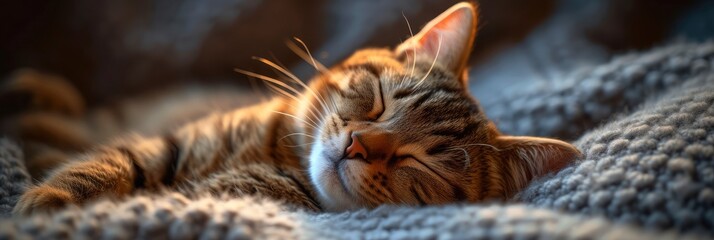 Naklejka na ściany i meble Happy Cat Lovely Comfortable Sleeping, Desktop Wallpaper Backgrounds, Background HD For Designer