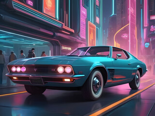 Retro Futuristic Fusion Nostalgic Vibes Meet Tomorrow's Tech. Generative AI