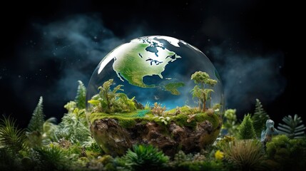 Obraz na płótnie Canvas A beautiful representation of the world in a glass globe
