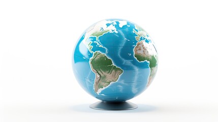 3D Earth Globe with Pole and Information