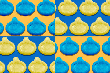 Pattern with group of condoms	