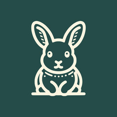 rabbit flat vector logo template