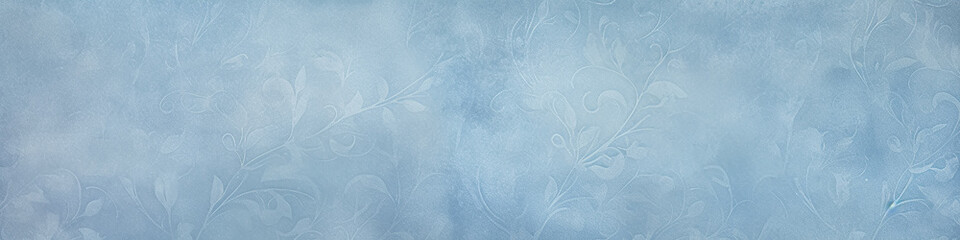 blue vintage floral wallpaper long narrow panoramic view ornament abstract background copy space, classic style design